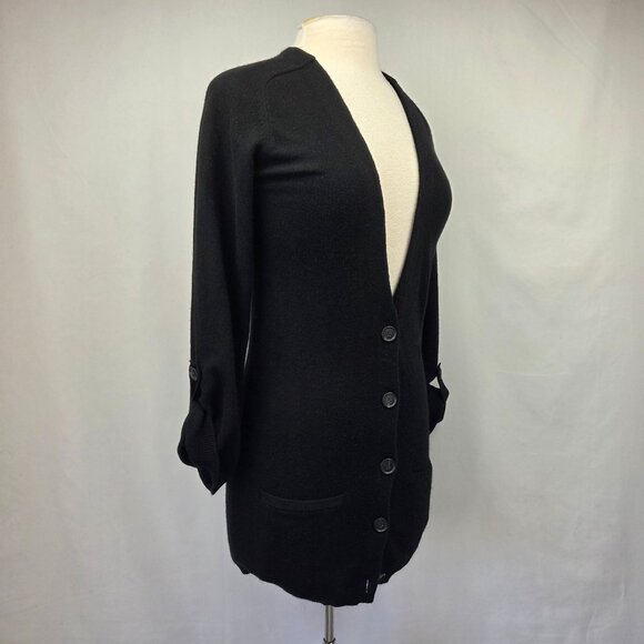 Theory Amaya 100% Cashmere Tunic Cardigan Sweater Black Size Small NWT - Picture 2 of 14